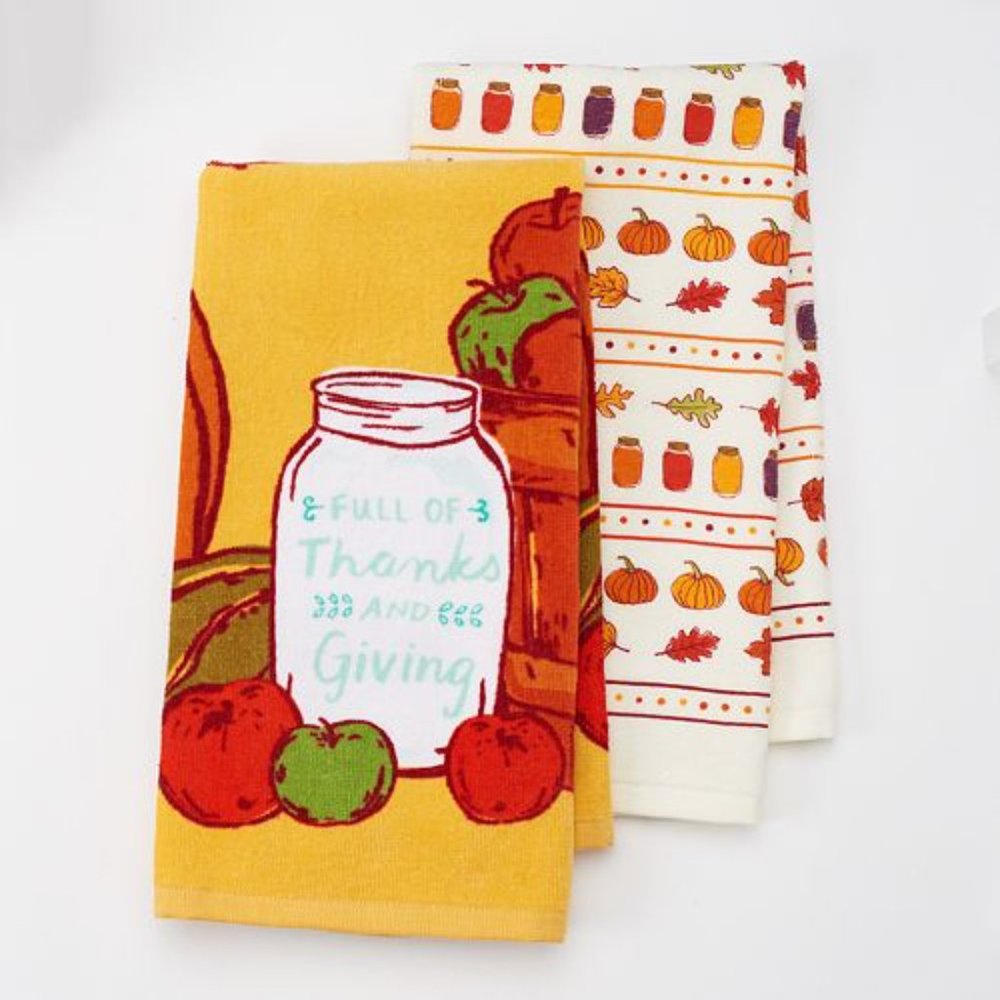 Celebrate Fall Together Thanksgiving Kitchen Towel 2-pk. 100% Cotton